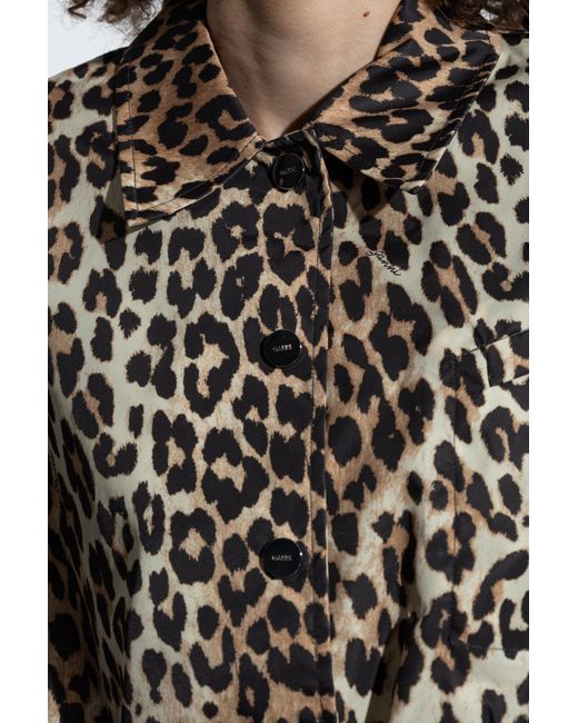 Ganni Black Leopard-Print Jacket