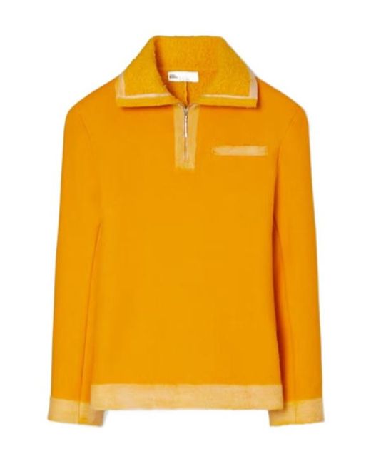 Tory Burch Yellow Half-Zip Polo Shirt