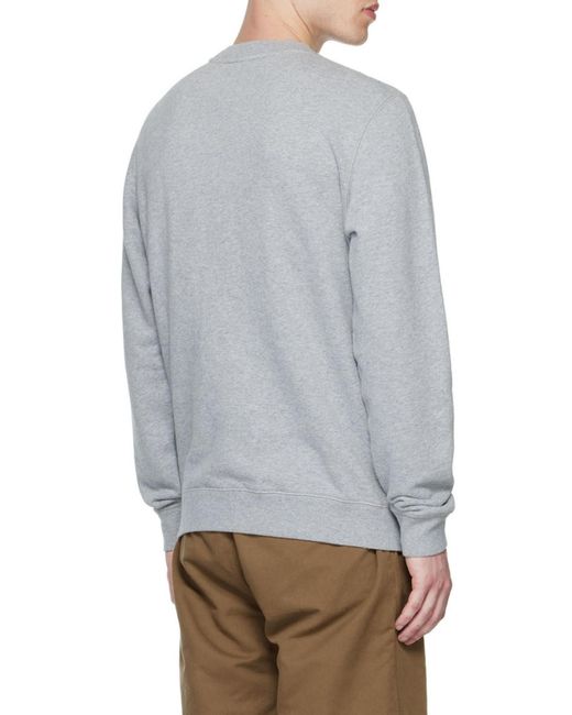 Sunspel Gray Round Collar Long Sleeve Sweater for men