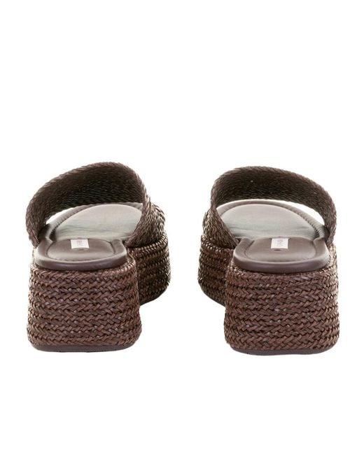 Casadei Brown Interwovened Open Toe Sandals