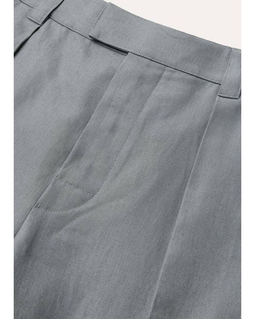 Loro Piana Gray Reinga Belt-Loop Shorts for men