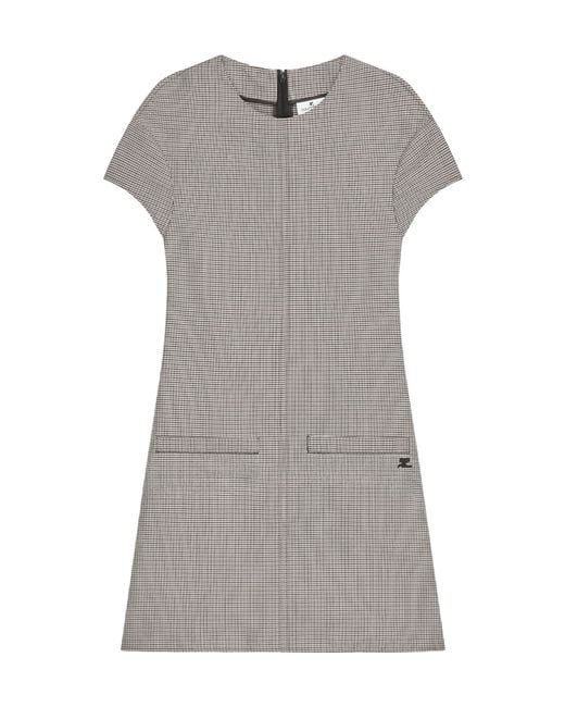 Courreges Gray Courrèges Houndstooth-Pattern Mini Dress