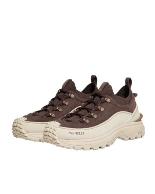Moncler Brown Trailgrip Lite3 Nubuck Suede Trainers