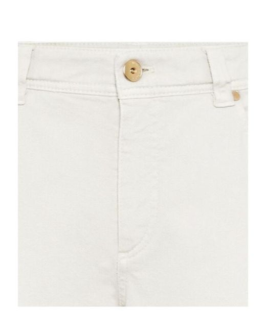 Brunello Cucinelli White Mid-Rise Tapered-Leg Jeans