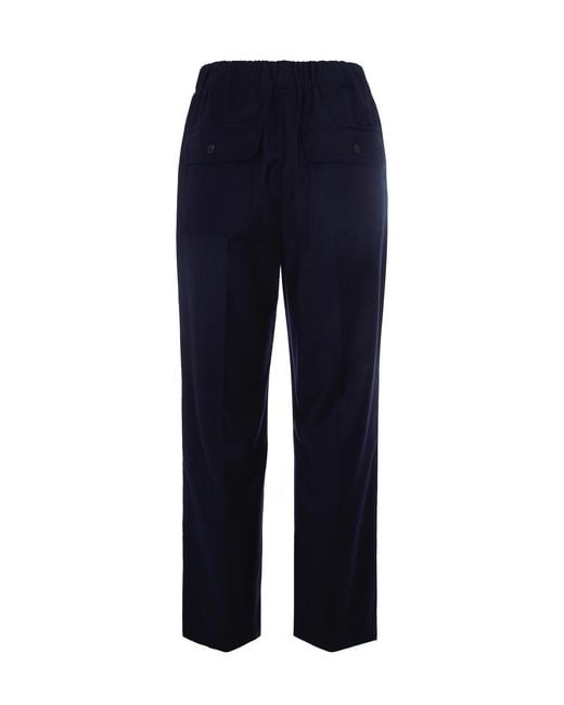 Weekend by Maxmara Black Hateley Wool Flannel Trousers