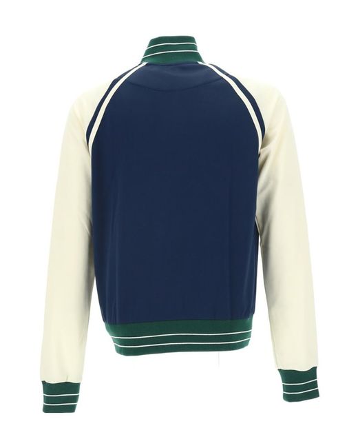 Wales Bonner Blue Striped-Trim Zipped Sweatshirt for men