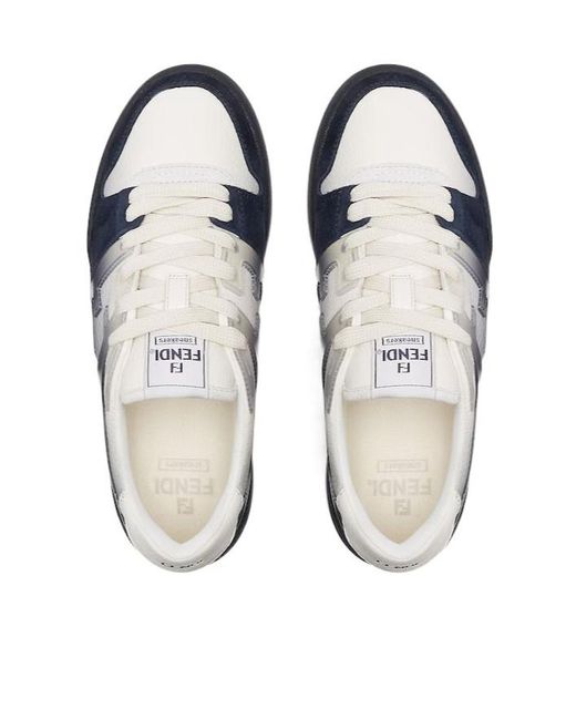 Fendi Blue Match Lace-Up Trainers for men