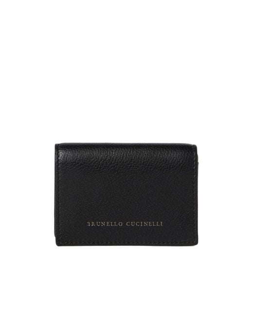 Brunello Cucinelli Black Flip Card Bag