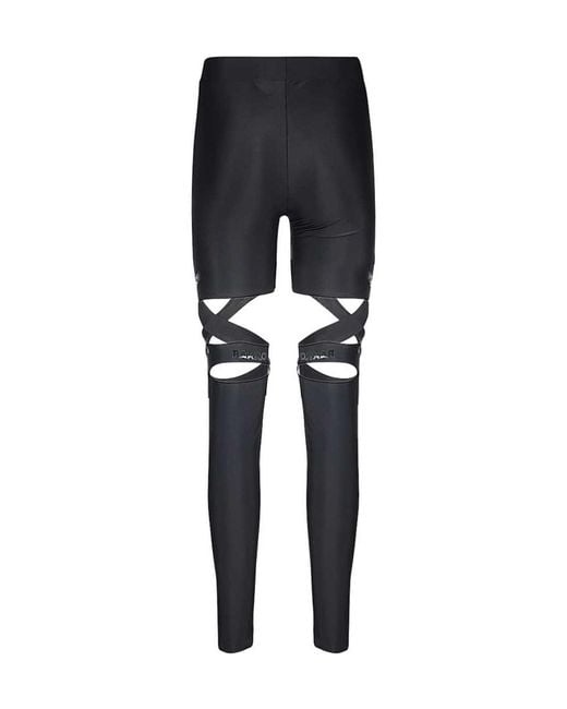 Barrow Black Cut-Out Branded Leggings