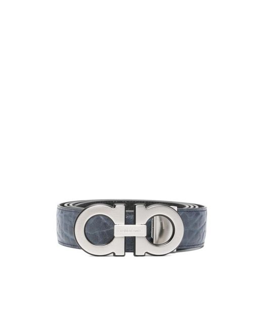 Ferragamo White Reversible And Adjustable Gancini Belt for men