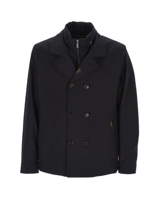 Moorer Black Volmer-Kn Double-Breasted Jacket for men