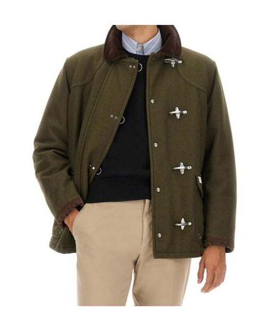 Fay Green 4 Ganci Hook-Fastening Jacket for men