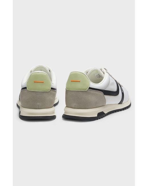 Boss White Retro Runner Sneakers for men