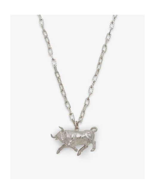 Fendi White Zodiac Taurus Necklace