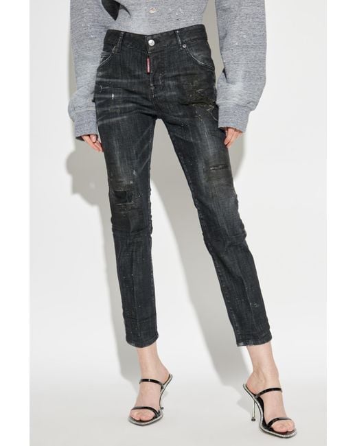DSquared² Gray Nirvana Wash Cool Girl Distressed Jeans