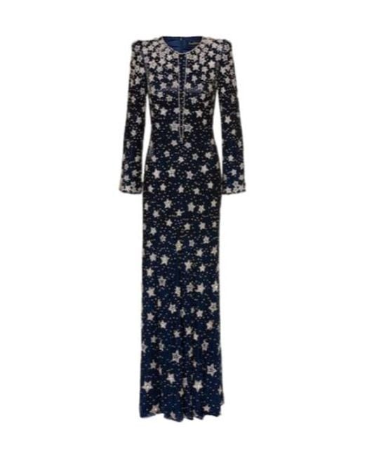 Jenny Packham Blue Madrigal Embellished Gown