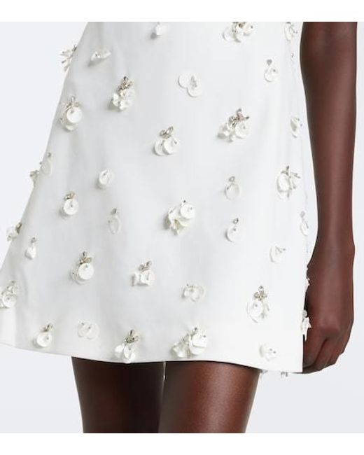 Jonathan Simkhai White Ziva Embellished Crepe Mini Dress