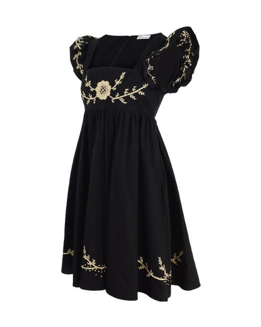 RED Valentino Black Square Neck Dress