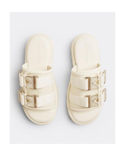 Bottega Veneta White Flash Padded Flat Sandals for men