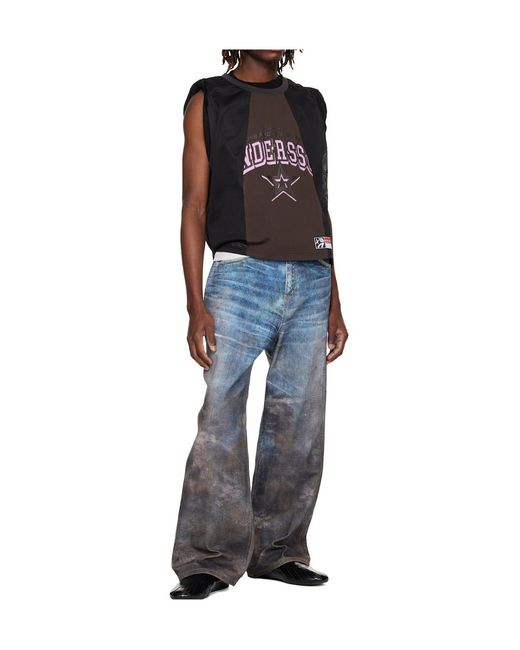 ANDERSSON BELL Blue Multi-Layer Patchwork T-Shirt for men
