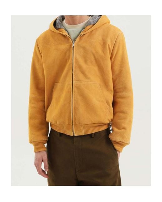 1989 STUDIO Yellow Ribbed Hem Zip Jacket for men