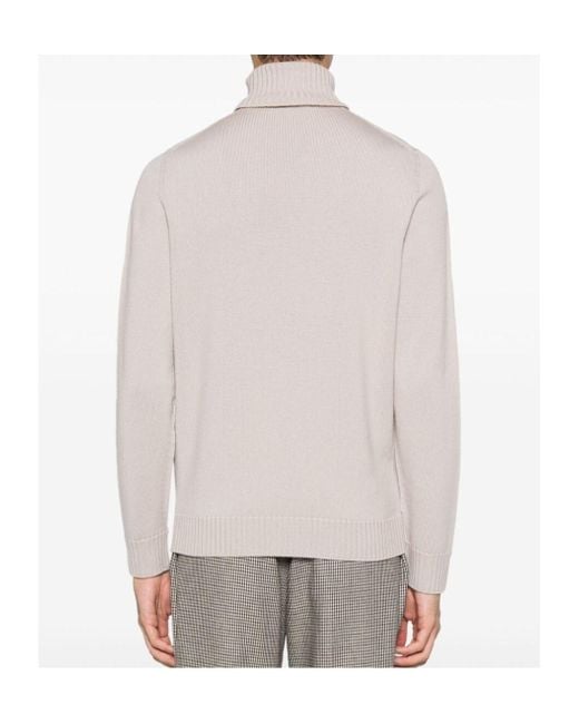 Drumohr White Merino Wool Sweater for men
