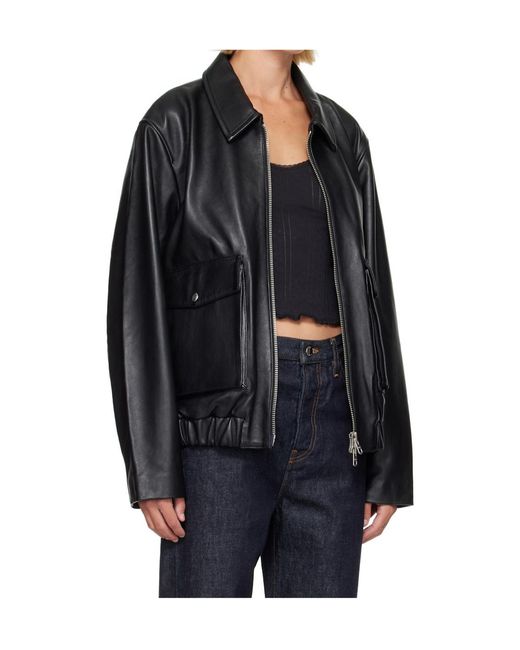 Citizens of Humanity Black Zip-Front Bomber Jacket