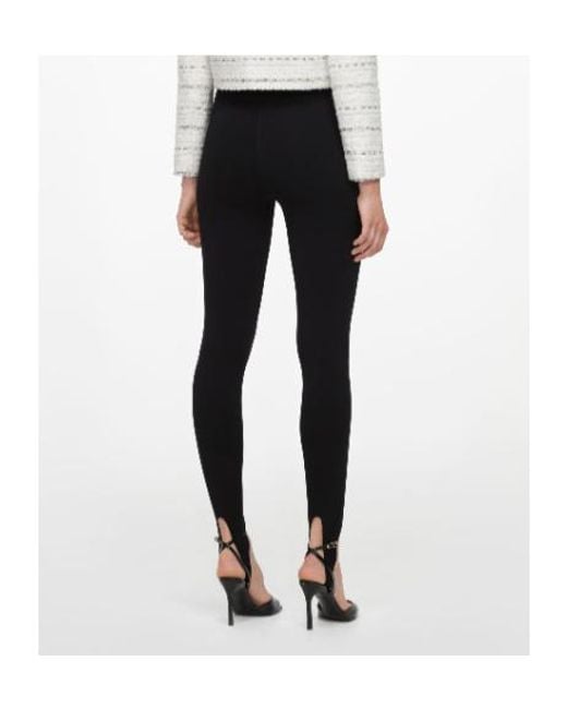 Self-Portrait Black Knit Stirrup Leggings