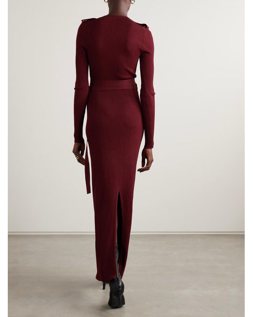 Proenza Schouler Red Lauryn Ribbed Knit Dress