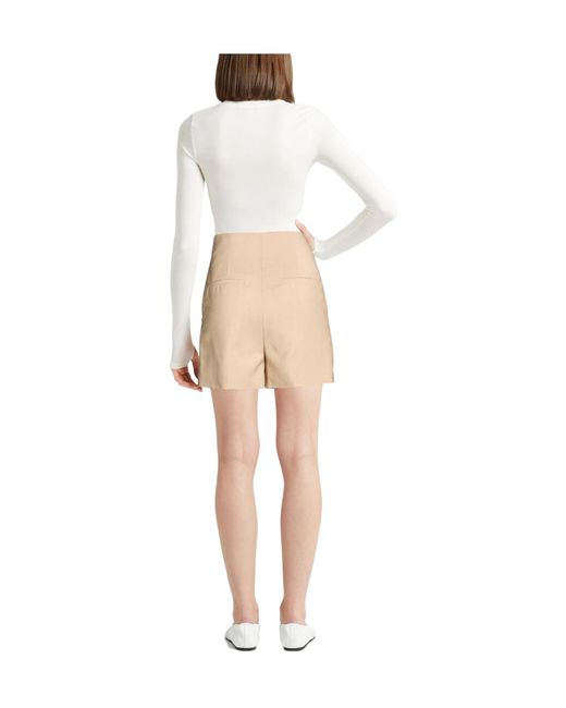 Sportmax Natural Simple Solid Shorts