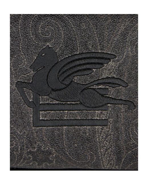 Etro Gray Pegaso Motif Paisley Jacquard Backpack for men