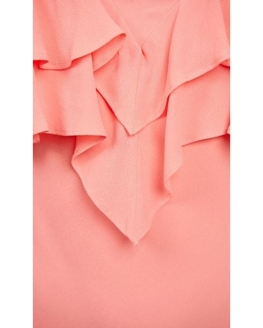 Twinset Pink Ruffle-Trim Maxi Dress