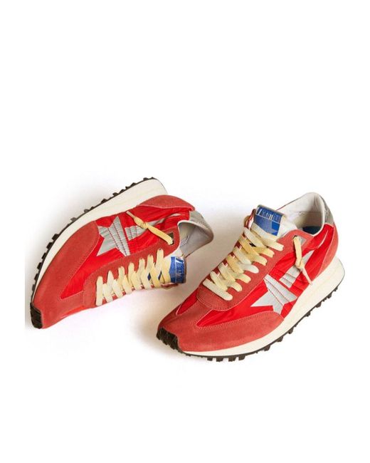 Golden Goose Deluxe Brand Red Sneakers With Star Accents