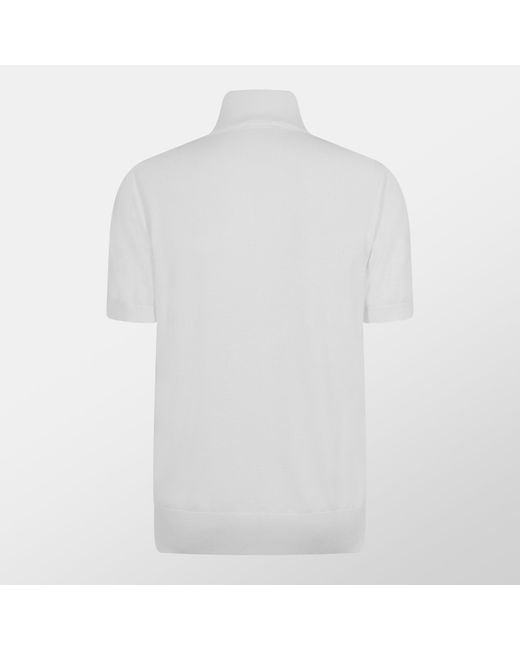 Dolce & Gabbana White Knit Short-Sleeve Top for men
