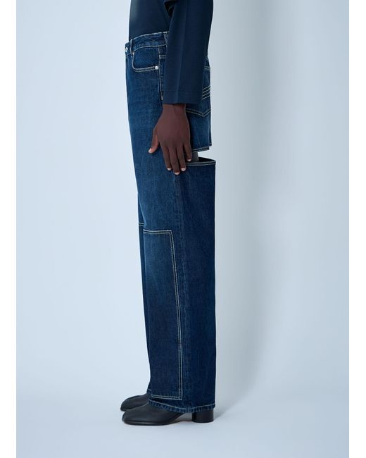 Jean Paul Gaultier Blue The Cut-Out Jeans for men