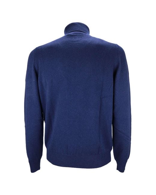 Gran Sasso Blue Long Sleeve Turtleneck Jumper for men
