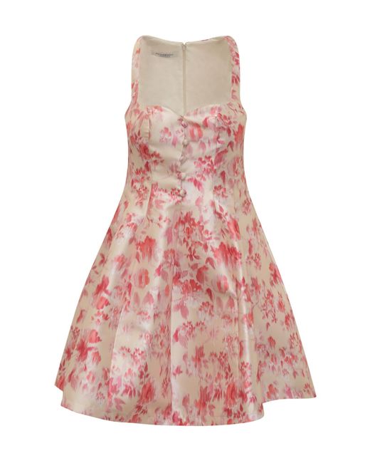 Philosophy Di Lorenzo Serafini Pink Floral-Print Flared Minidress
