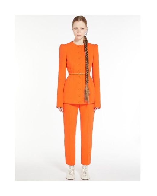 Sportmax Orange Mid-Rise Cropped Trousers