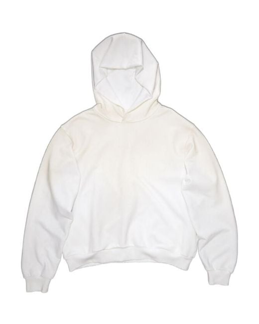 Acne White Logo Printed Long-Sleeved Hoodie for men