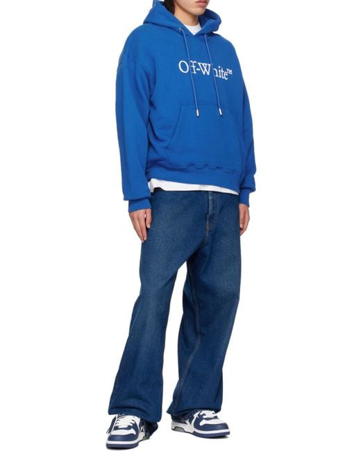 Off-White c/o Virgil Abloh Blue Skate Logo Hoodie for men