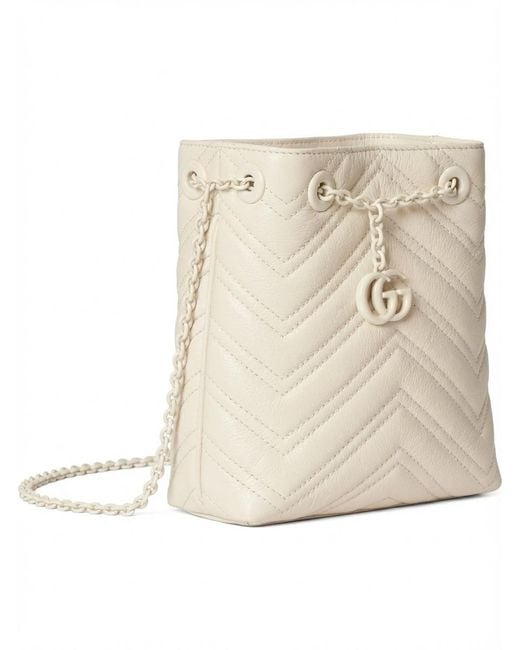 Gucci Natural Gg Marmont Nano Bucket Bag