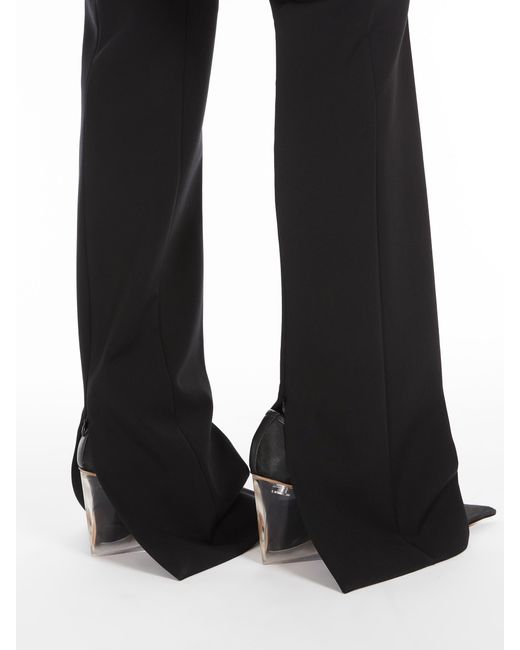 Sportmax Black Logo Patch Zip Detailed Trousers