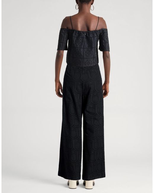Farm Rio Black Plain Colour Flared Trouser