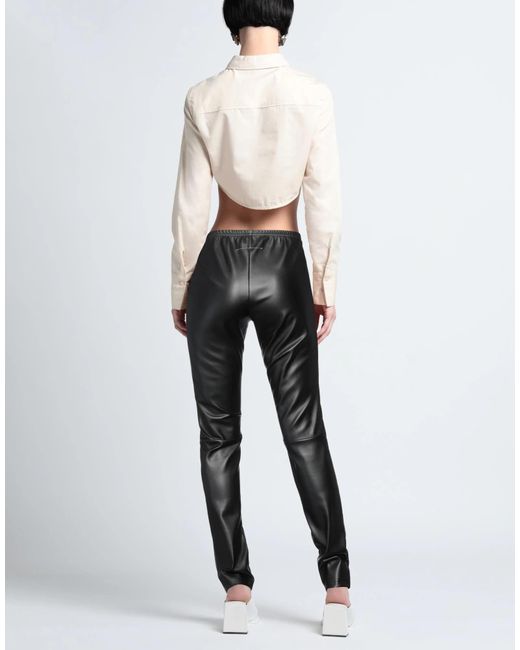 Maison Margiela Black Plain Pu Leather Pants