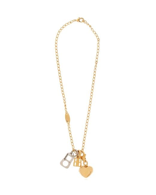 Balenciaga Metallic Logo Charms Necklace for men