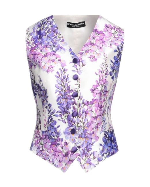 Dolce & Gabbana Purple Sleeveless Printed Top