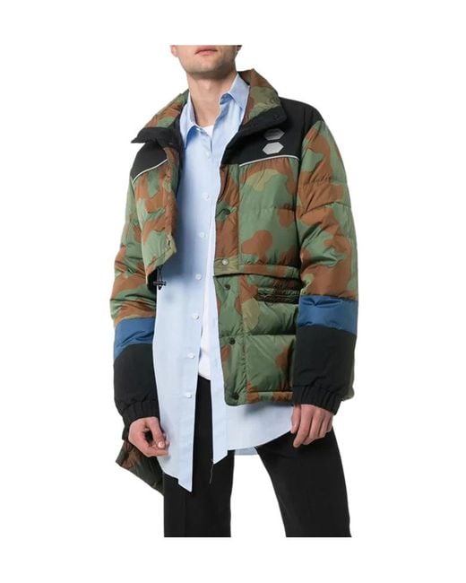 Off-White c/o Virgil Abloh Blue Camouflage Down Jacket for men