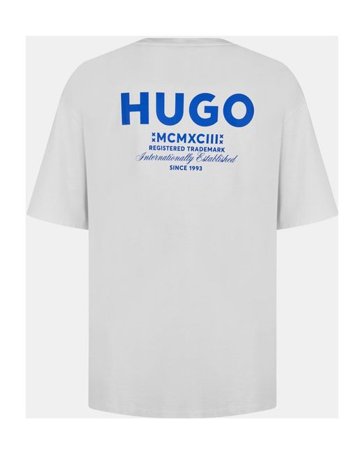 Boss White Logo Crew-Neck T-Shirt for men