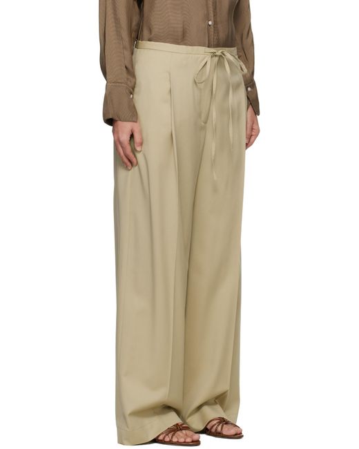 Rohe Natural Drawstring Pleated Trousers