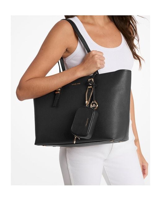 MICHAEL Michael Kors Black Textured Leather Tote Bag